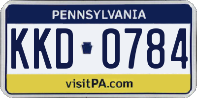 PA license plate KKD0784