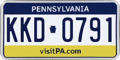 PA license plate KKD0791