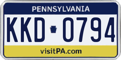 PA license plate KKD0794