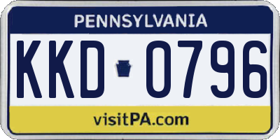 PA license plate KKD0796