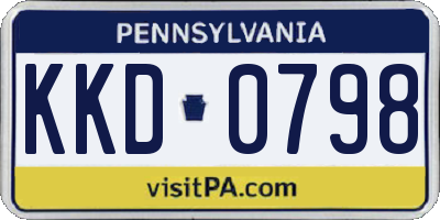 PA license plate KKD0798