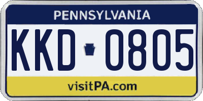 PA license plate KKD0805