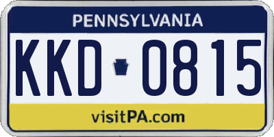 PA license plate KKD0815