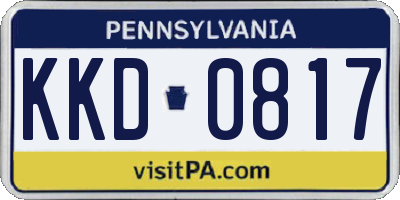PA license plate KKD0817