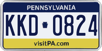 PA license plate KKD0824