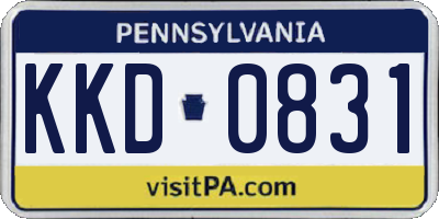 PA license plate KKD0831