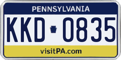 PA license plate KKD0835