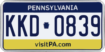PA license plate KKD0839