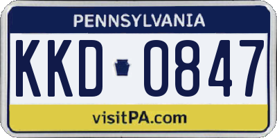 PA license plate KKD0847