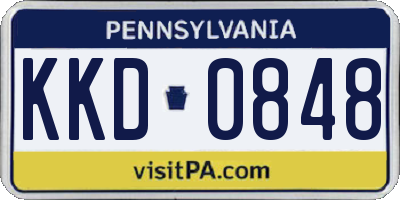 PA license plate KKD0848