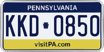 PA license plate KKD0850