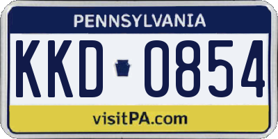 PA license plate KKD0854