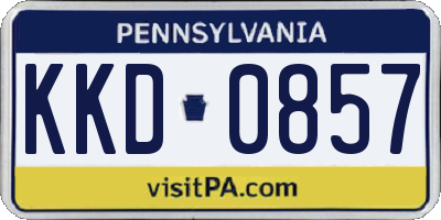 PA license plate KKD0857