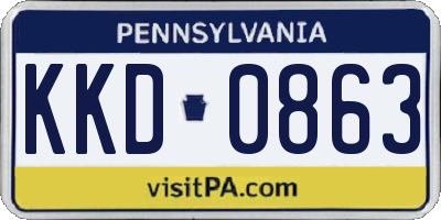 PA license plate KKD0863