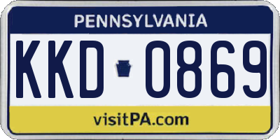 PA license plate KKD0869