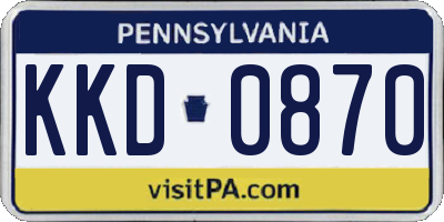 PA license plate KKD0870