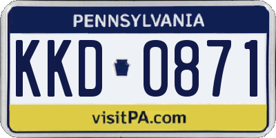 PA license plate KKD0871