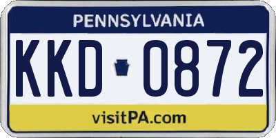 PA license plate KKD0872