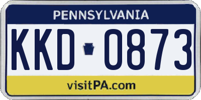 PA license plate KKD0873