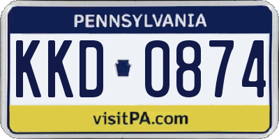 PA license plate KKD0874