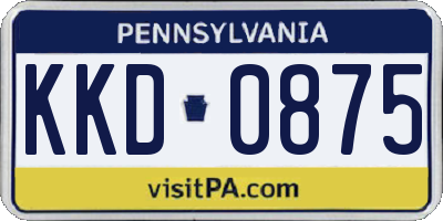 PA license plate KKD0875