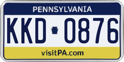 PA license plate KKD0876