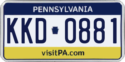 PA license plate KKD0881