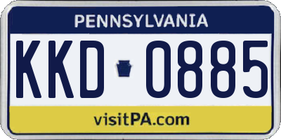 PA license plate KKD0885