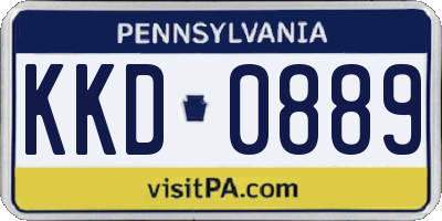 PA license plate KKD0889