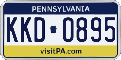 PA license plate KKD0895