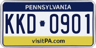 PA license plate KKD0901