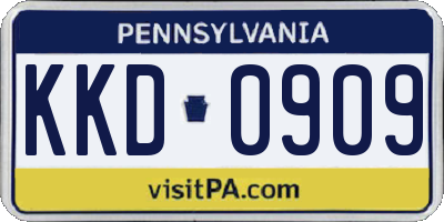 PA license plate KKD0909