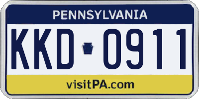 PA license plate KKD0911
