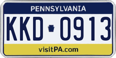 PA license plate KKD0913