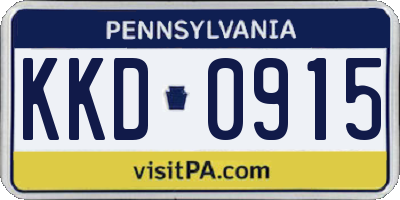 PA license plate KKD0915
