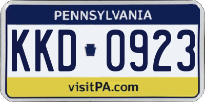 PA license plate KKD0923
