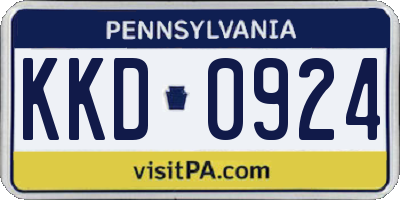 PA license plate KKD0924