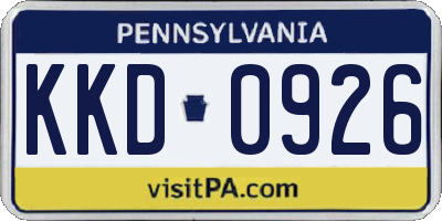 PA license plate KKD0926