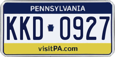 PA license plate KKD0927