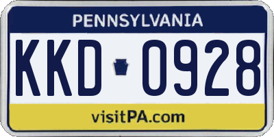 PA license plate KKD0928