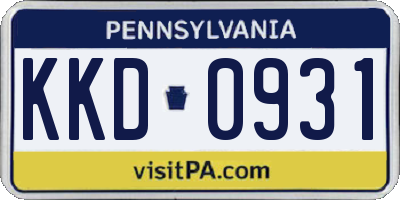 PA license plate KKD0931