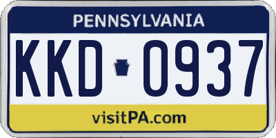 PA license plate KKD0937