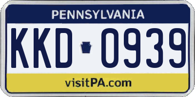 PA license plate KKD0939