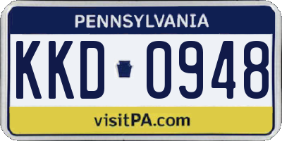 PA license plate KKD0948