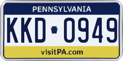 PA license plate KKD0949