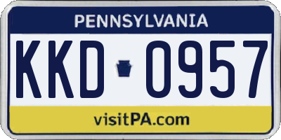 PA license plate KKD0957