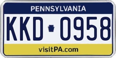 PA license plate KKD0958