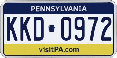 PA license plate KKD0972