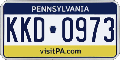 PA license plate KKD0973