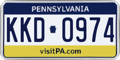PA license plate KKD0974